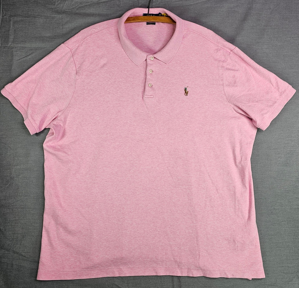 Polo Ralph Lauren Classic Fit Soft Cotton Polo Heather Pink Men's Size XXL